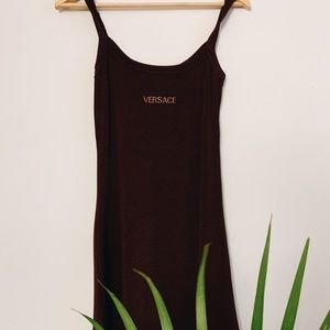 Vintage Versace jeans couture mini dress in brass